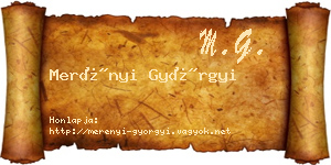 Merényi Györgyi névjegykártya