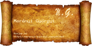 Merényi Györgyi névjegykártya
